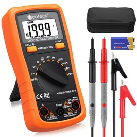Neoteck Auto Ranging Digital Multimeter AC/DC Voltage Current Ohm Capacitance Frequency Diode Transistor Audible Continuity, Multi Tester with Backlit LCD