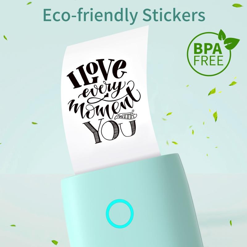 JADENS Mini Sticker Printer-2 Inch Bluetooth Thermal Pocket Printer,Inkless Portable