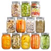 Cedilis 12 Pack Wide Mouth Mason Jars, 32 oz Glass