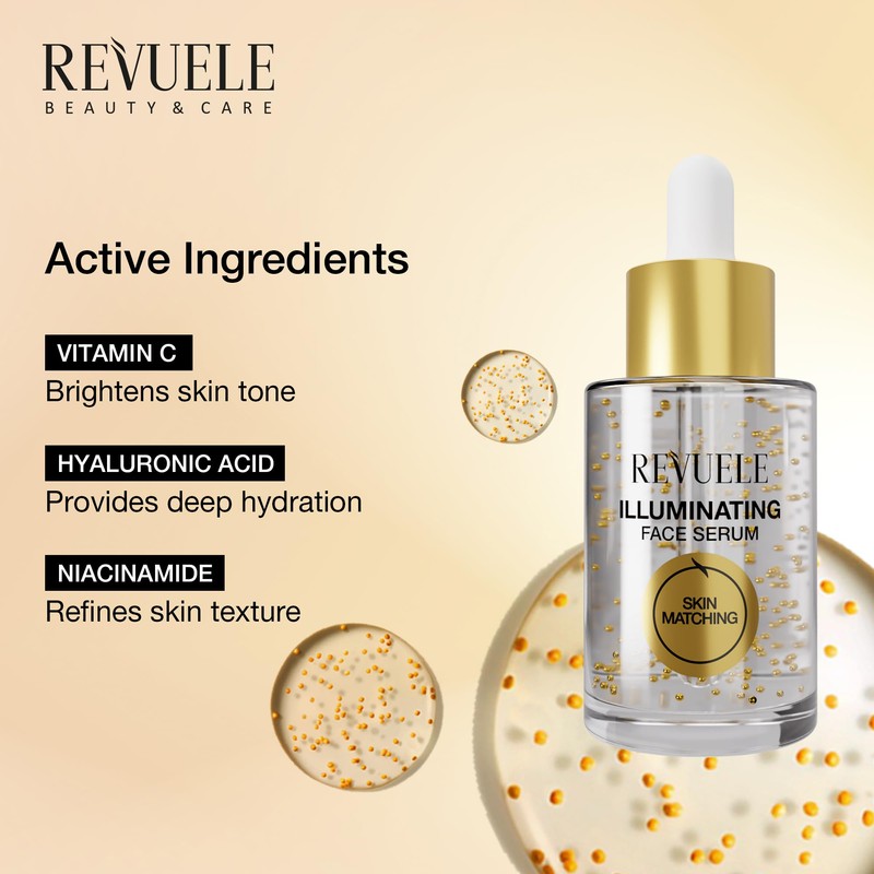 Revuele Illuminating Face Serum 1oz – Vitamin C, Niacinamide &