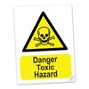 SAFESIGN Danger Toxic Hazard Vinyl Sign Stickers 200 X 150mm