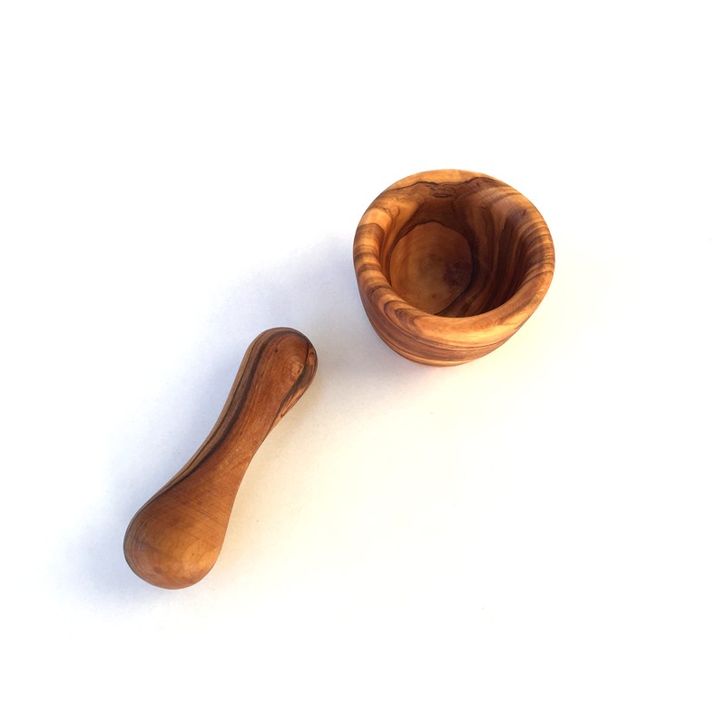 Mini Mortar with Pestle, Kitchen Mortar, Spice Mortar, Handmade Olive