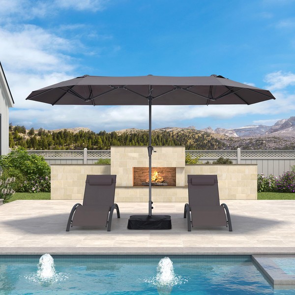 PURPLE LEAF 13ft Double-Sided Patio Umbrella with Base Included Market