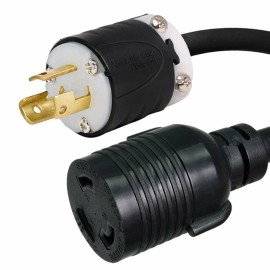 Iron Box NEMA L5-15P to L5-30R Plug Adapter - 15A/125V, 14 AWG - Iron Box # IBX-3530 - 6 ft