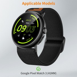 AMANECER 2 Pack Screen Protector Case for Pixel Watch 3 41MM, Protective Face Cover with Touch Sensitive Ultra-thin 11H Tempered Glass, Anti-Scratch Hard PC Shell for Google Smartwatch 2024 - Black