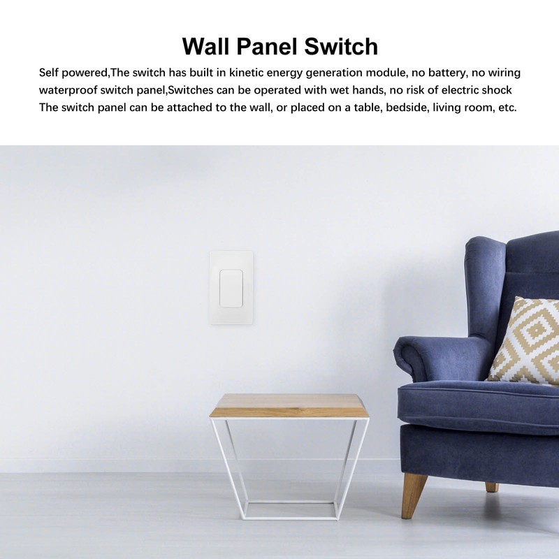 Wireless Light Switch Kit Self Powered 433MHZ Remote Control Waterproof