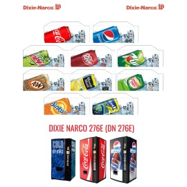 Dixie Narco, Vendo, Royal Vendors, USI & FSI (10) Dixie Narco 276e 12 oz  "CAN" Vend Labels - Flavor Strips -VARIETY PACK