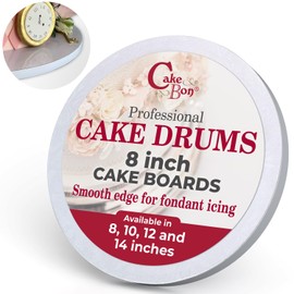 Cakebon Cakebon Cake Boards - Sturdy 1/2 Thick Drums - 8 Inch Professional Smooth Straight Edges White 6-Pack