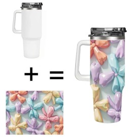 OEM Blank 40oz Handled Insulated Cup  Vacuum Tumbler for Outdoor Cycling Long Trip Water SupplyCapacity: 40oz, Color: White