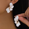 White Flower Earrings for Women Irregular Petal Earrings Floral Statement