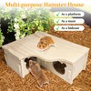 Hamiledyi Natural Wooden Hamster Maze - Multi-Chamber Detachable Small Animal