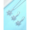 PYNYZ Snowflake Necklace 925 Sterling Silver Snowflake Created Aquamarine Birthstone