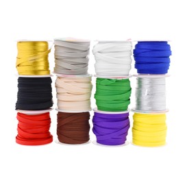 Mandala Crafts Double Fold Bias Tape for Sewing - 60 Yds 12 Assorted Colors Bias Tape Double Fold 1/4 Inch Hem Quilt Binding Multicolor Seam Binding Tape - Fabric Piping Bias Binding Tape