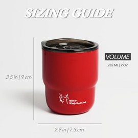 WHOLLY GOOD GOODS Double-Wall Stainless Steel Coffee Cup 8oz (255ml) – Pearly-Lustre Burgundy Red, Heat-Proof Travel Tumbler with Leak-Proof Lid, Elegant for Friends & Family