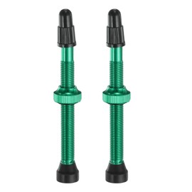 HARFINGTON 2pcs Tubeless Valve Stems 60mm Aluminum Alloy Tubeless Valve Super Light No Leak Durable Valve Stem Caps Multiple Color & Size Fit Most Bicycle Tubeless Rims Pair, Green