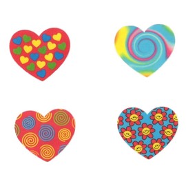 Funky Heart Tattoos (8 Tattoos, 4 Styles; 1.5" x 2" Each)