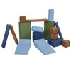 ECR4Kids SoftZone Soft Builder Blocks, Foam Shapes, Earthtone, 16-Piece