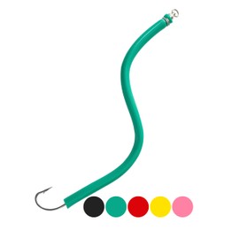 BLUEWING 24in Trolling Tube Fishing Lure with Soft Stainless Steel Wire and Single Hook Saltwater Striped Bass Trolling Tube Teaser Green