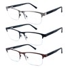 SOPHILY 3 Pack Bifocal Reading Glasses for Men Metal Half