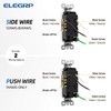 ELEGRP Glossy White Decorator Receptacle, 15A 125V Standard Electrical Wall