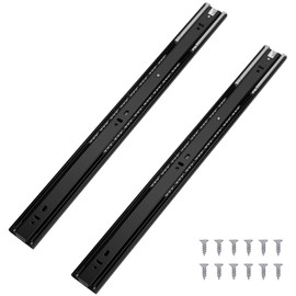 Probrico 5 Pairs 20 Inch Soft Close Drawer Slides, Ball Bearing Full Extension Dresser Slides, Side Mount Heavy Duty Black Drawer Slides Glides