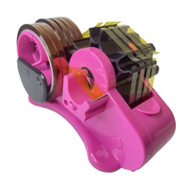 TL-JIYPU Heat Tape Dispenser, Semi-Automatic, Pink, 1 Inch & 3 Inch Double Reel Cores, Plastic, Manual, 3 Inch Roll Diameter