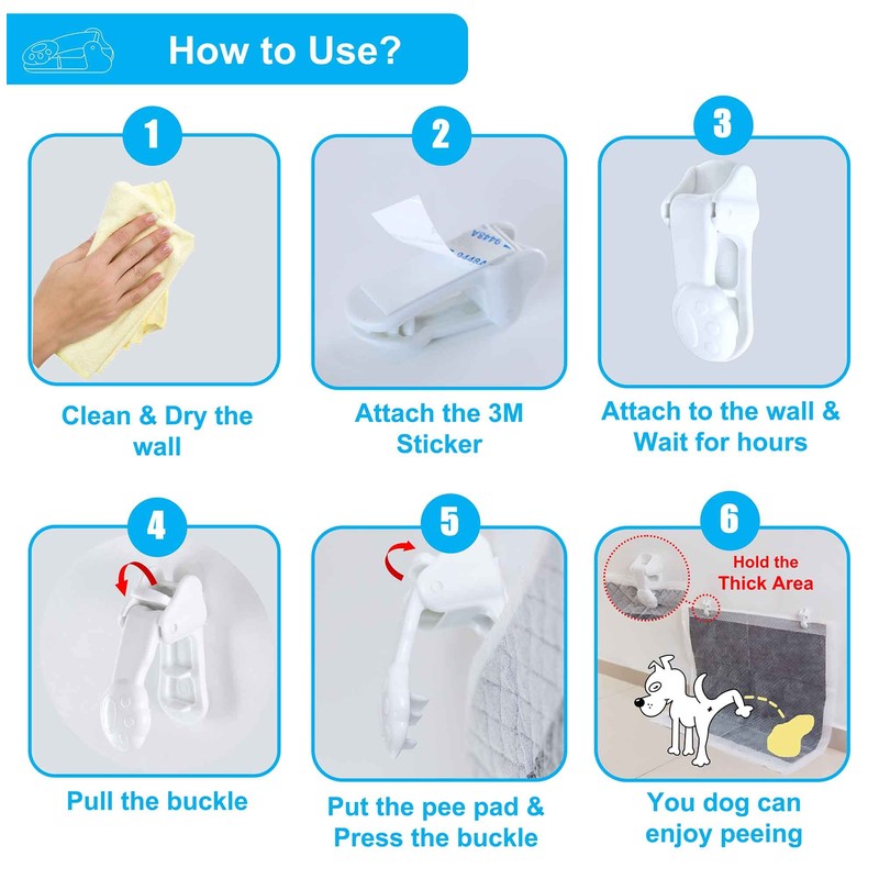 Dog Pee Pad Holder with Walls (6 Pack) for Small