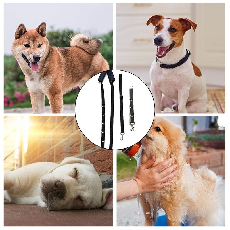 Pet care restraint belly belt, adjustable bath restraint loop, dog