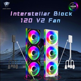 ICOLER JM-V2/V2RS PC Fan UNI Fan 5V 3PIN Fan Connection Line and 4PIN PWM Fan Connection Line (Black)