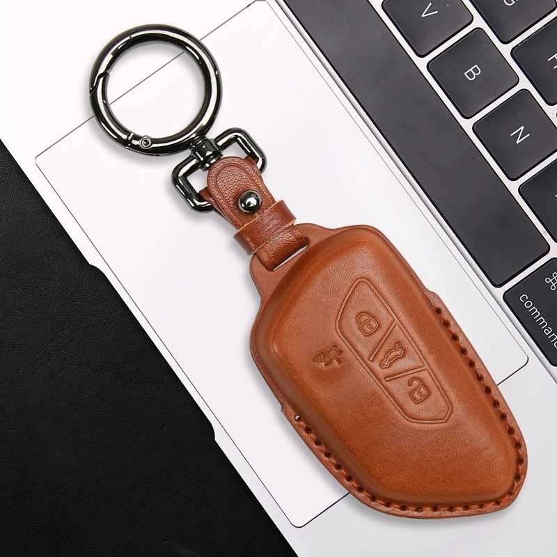 Tukellen for Volkswagen Leather Key Fob Cover Compatible with VW