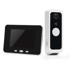 CIC SHOW Doorbell Camera Wireless with Portable Monitor, No Subscription Battery Powered No Need WiFi Connect