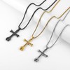 HZMAN Cross Necklace for Men Stainless Steel Bible Verse Philippians