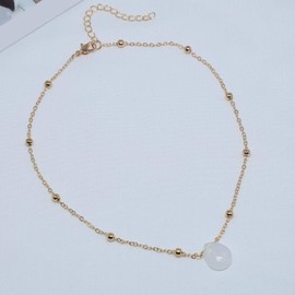 Yienate Fashion Crystal Pendant Necklace Dainty Gemstone Pendant Necklace for Women and Girls, Metal