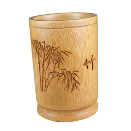 MAGICLULU Bamboo Pen Holder Creative Chinese Design Versatile Ink Brush Organizer for Desk Elegant Stationery Storage for Office and Home Use Random Style