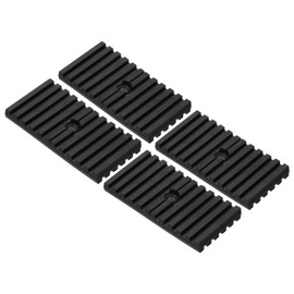 PATIKIL Rubber Anti-Vibration Pads, 4 Pcs Vibration Isolation Mats with Hole 4" x 2" x 0.4" for HVAC, Air Conditioner, Air Compressor, Washer, Dryer, Black