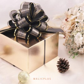 MALICPLUS 15 Black Gift Bows Large, 6 inches, Gift Pull Bows for Presents, Gift Bows Bulk for Baskets, Bows for Gift Wrapping