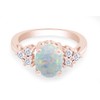 AFFY Oval Cut Synthetic Opal And Round Cut Cubic Zirconia