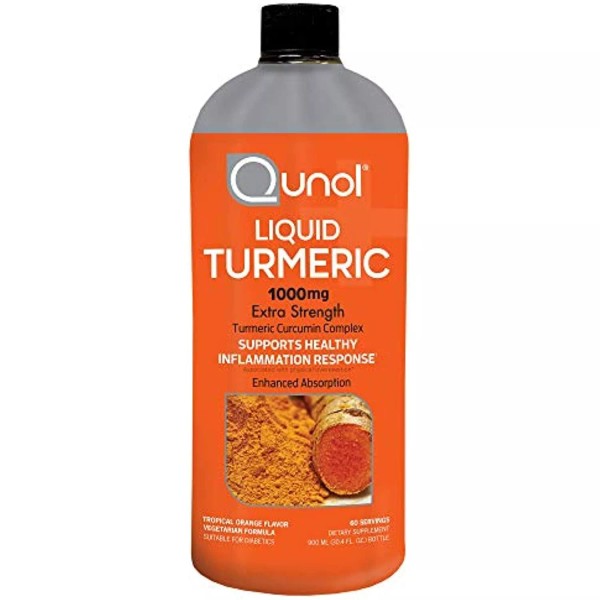 Qunol Liquid Turmeric Curcumin with Black Pepper 1000 Milligram, Supports