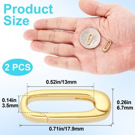 Winsyison 2pcs 18K Gold Plated Oval Necklace Connector, Brass Wedding Necklace Pendant Clasp for Jewelry Making, Spring Clasp Connector for Bracelet Keychains Making