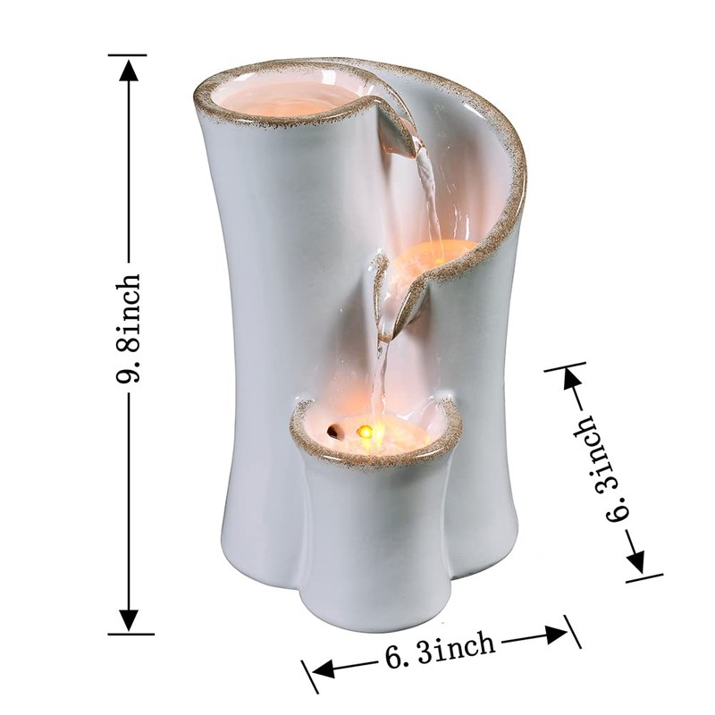 Haobos Indoor Water Fountain Imitation Ceramics Appearance Tabletop Fountain Relaxation