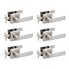6 Pack Probrico Square Door Lever Privacy Door Lock Handleset Keyless Lockset Door Knobs Storage Room Bathroom Set No Key in Satin Nickel