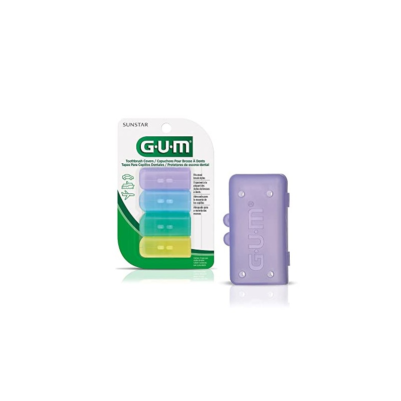 GUM - Protectores para Cepillo Dental con Protección Antibacterial -