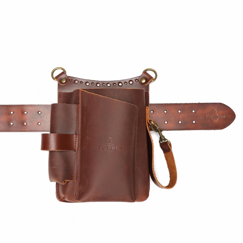 Tourbon Leather Scissor Belt Shoulder Bag Electrician Holster Gardening Florist