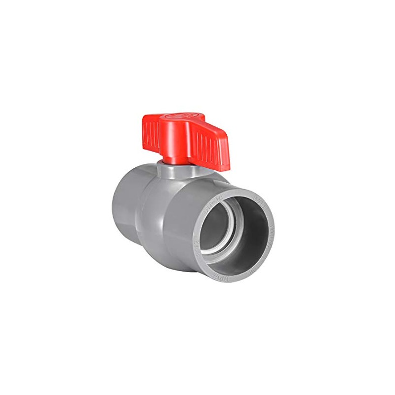 sourcing map 50mm PVC Ball Valve for Water Supply Pipe,