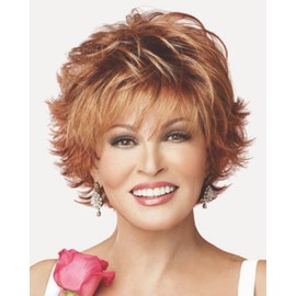 Voltage Large Cap Wig Color R23S+ GLAZED VANILLA - Raquel Welch Wigs Short Textured Layers Wispy Bangs Synthetic Women's Memory Capless Flared Neckline