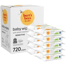 Burt’s Bees Baby Wipes, Unscented Natural for Sensitive Skin with Aloe and Vitamin E - 72 Baby Wipes – 10 Pack