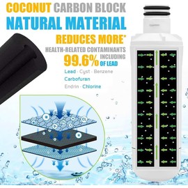 2pcsRefrigerator Water Filter LT1000P for Fridge, 6 Month / 200 Gallon NSF 53&42 Certified Filtration Cartridge Replacement LT1000P/PC/PCS, MDJ64844601, ADQ74793501, ADQ74793502