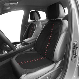 FH Group Car Seat Covers Front Set Ultra Automotive Seat Cushions-Low Back Car Seats,Universal Fit,BLACK Automotive Seat Cover,Car Seat Cushion,Airbag Compatible Car Seat Cover for SUV,Sedan with Gift