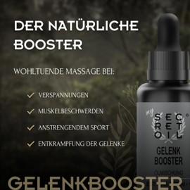 mySecretOil Joint Booster 50 ml - Natural Body Oil for Your Muscle Relaxation - Deep Oil Blend for Regeneration of Muscle Tension - Supports Stressed Joints