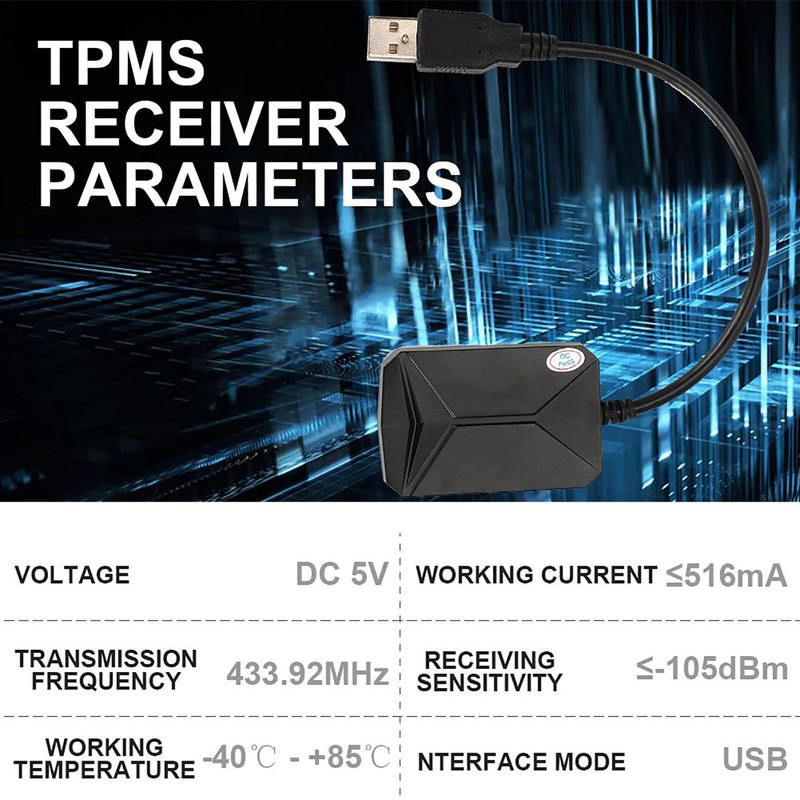 Tire Pressure Sensor,USB Tire Pressure Monitor System TPMS Internal Sensors